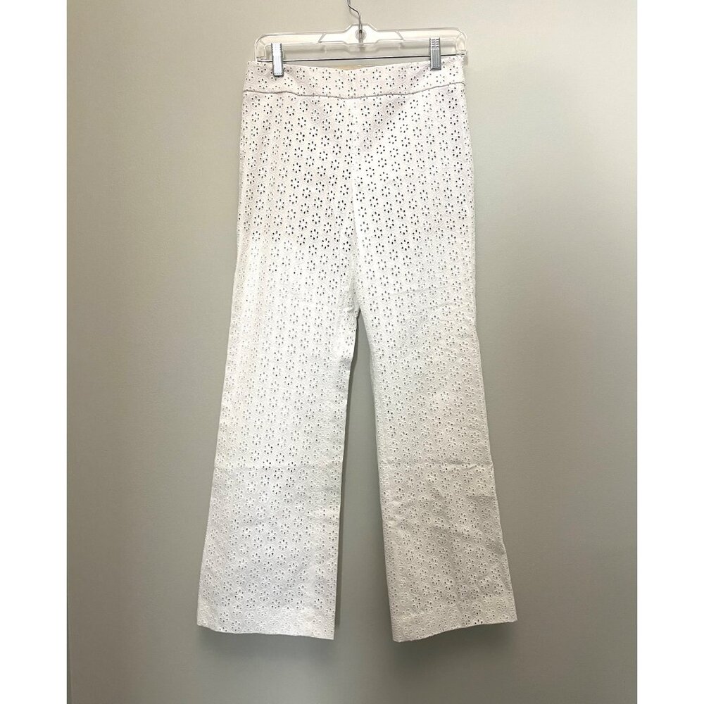 True Royal White Cotton Wide-Leg Pants XS